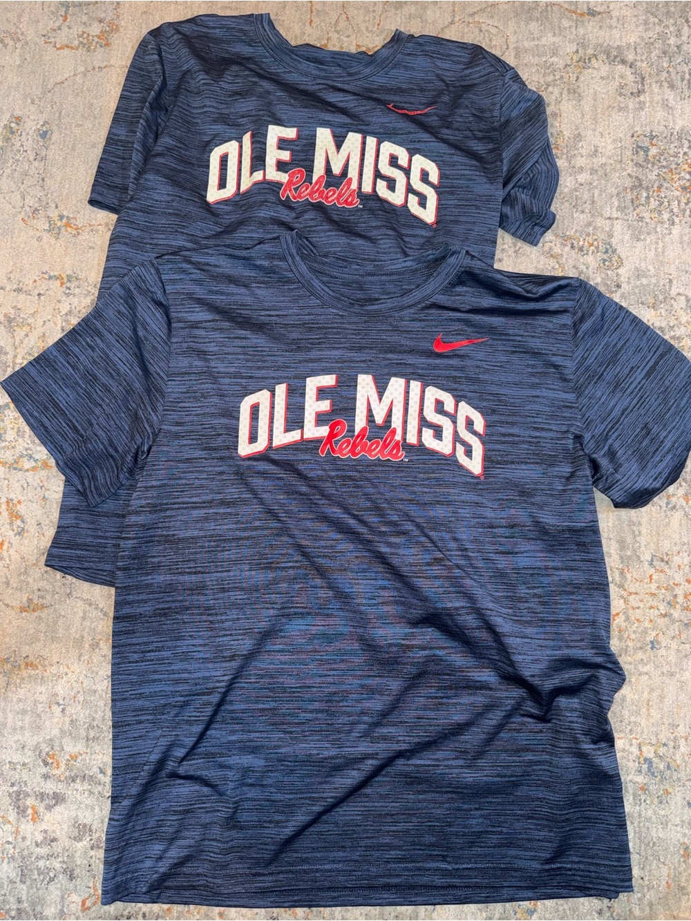 Nike Navy and Red Ole Miss Rebels Short Sleeve Tee 1M 1L A129